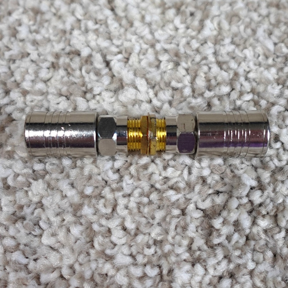 Coaxial Cable Coupler F-Type Barrel Connector Adapter‎ Silver Brass 2 Inch
